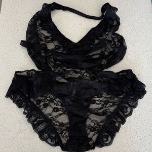 ADORE ME Black Lace Halter Bodysuit size 1X NWT